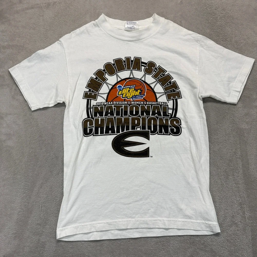 Emporia State Shirt Men S‎ White 2010 National Champions T-Shirt Division 2 NCAA